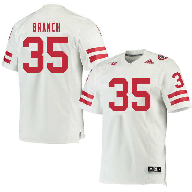 Men #35 Derek Branch Nebraska Cornhuskers College Football Jerseys Sale-White